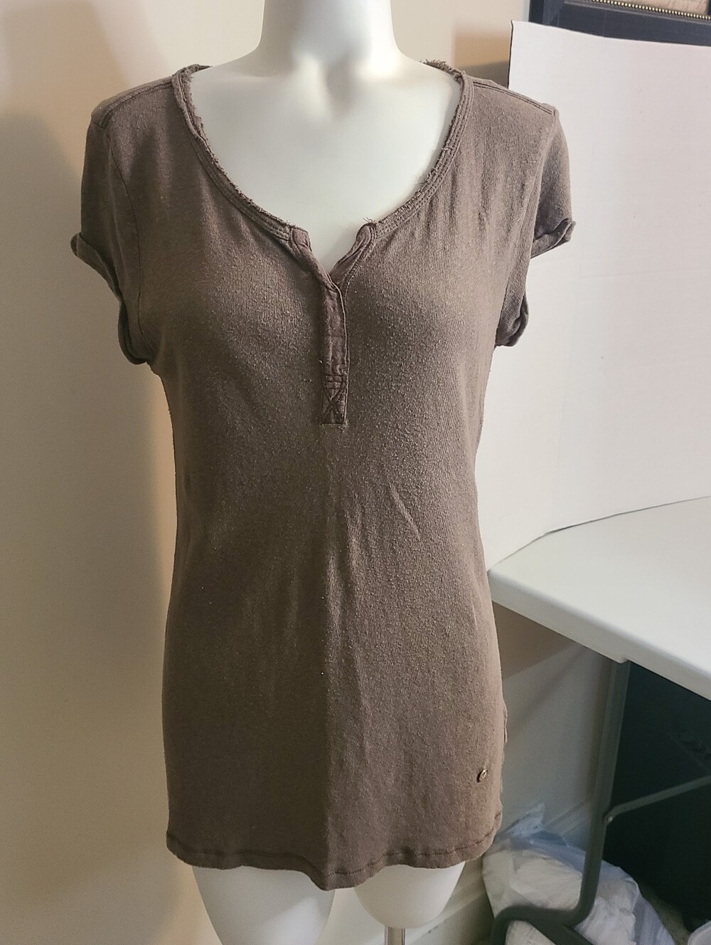 Mos Mosh Troy Tee  Size M Short Sleeve Brown